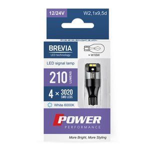 LED автолампа Brevia Power W16W 210Lm 4x3020SMD 12/24V CANbus, 2шт 10133X2 фото