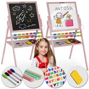 Крейдяна дошка магнітна поворотна Ricokids рожева 780002 фото