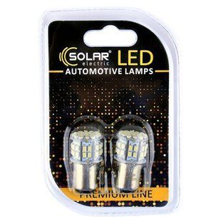 LED автолампа Solar 12V S25 BAY15d 50SMD white, 2шт SL1386 фото