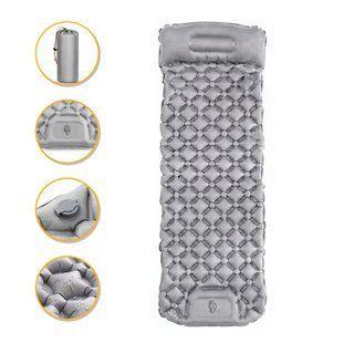 Надувний похідний килимок матрац LEOBRO Air Mat 190 x 60 см Grey (LB-1094) LB-1094 фото