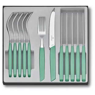 Набор столовых приборов Victorinox Swiss Modern Table Set 12 предметов Зеленый (6.9096.11W41.12) 6.9096.11W41.12 фото