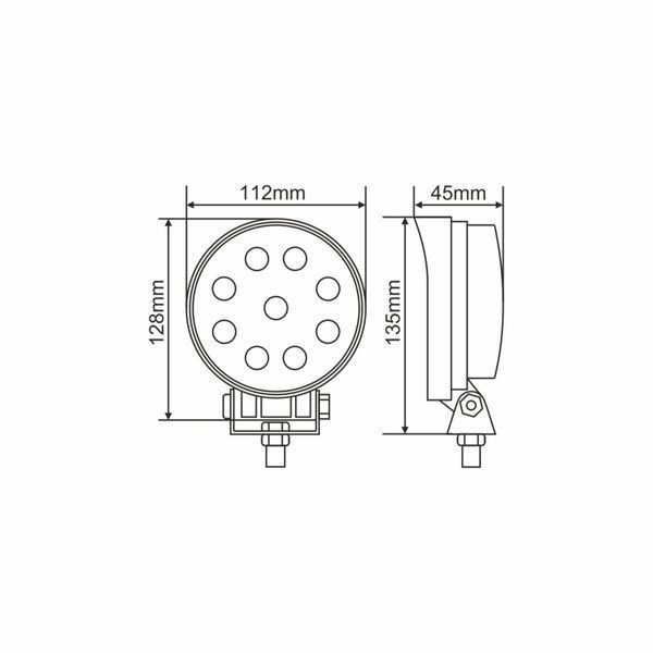 Фара світлодіодна Brevia EPISTAR Spot 10-30V, 27W (9x3W), 1980Lm, 1шт 10641RSX1 фото