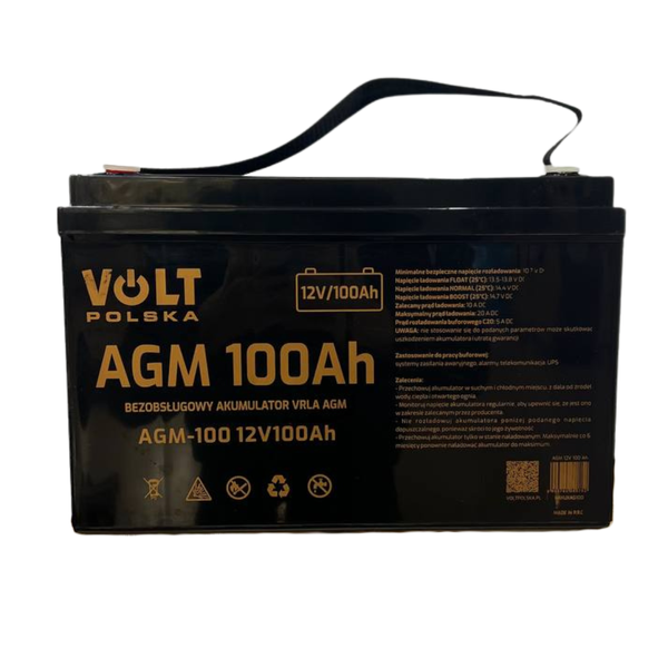Комплект Volt Polska SINUS PRO 1200 E PLUS 12/230V 800/1200 + Акумулятор AGM 12V 100 Ah 1200EP100AGM фото