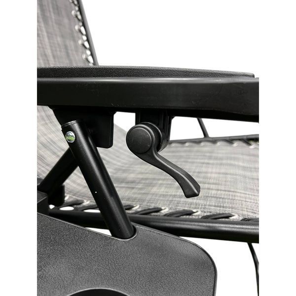 Розкладне крісло шезлонг із козирком LEOBRO Zero Gravity Dark Grey (LB-ZGC-H1-DGR) LB-ZGC-H1-DGR фото