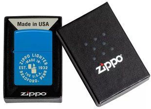 Запальничка бензинова Zippo Seal Laser Engraved Design Sky Blue Matte небесно блакитна (46173) 46173 фото