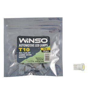 LED автолампа Winso 12V SMD T10 W2.1x9.5d, 10шт 127300 127300 фото