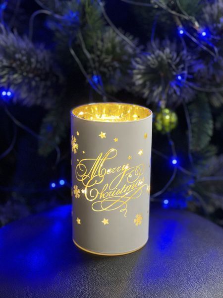 Світильник декоративний скляний Luca Lighting, led 15, 9*15 см, білий, сніжинки, 3АА 8720362197591_2 фото
