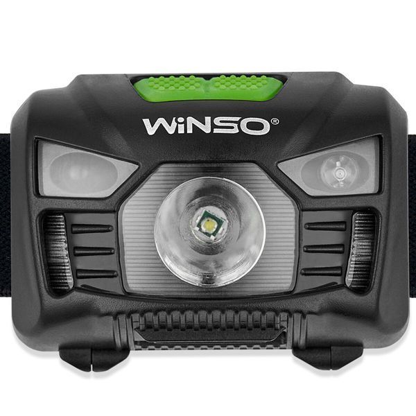 Ліхтар налобний Winso 150Lm, 3W LED, 1200mAh з сенсором білий/червоний 750220 фото