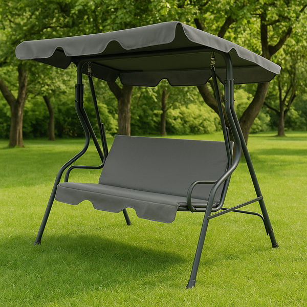 Гойдалка з подушками на 3 особи LEOBRO Relax Grey LB-SW3-C1-GRY фото