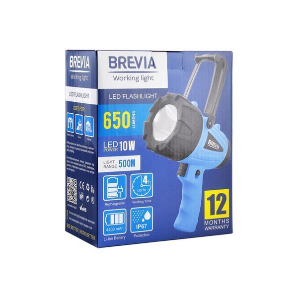 Ліхтар інспекційний Brevia LED 500М 10W LED 650lm 4400mAh, microUSB 11600 фото
