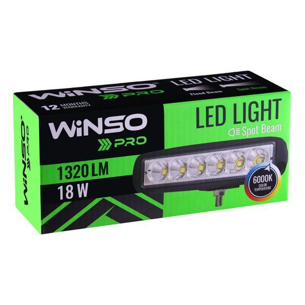 Фара світлодіодна Winso Pro Epistar точковий 10-30V, 18W (6x3W), 1шт 780220 фото