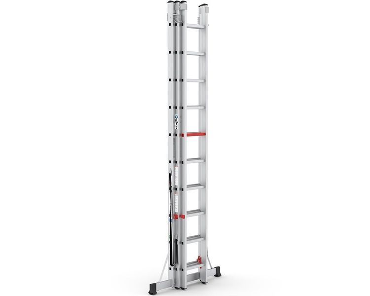 Трьохсекційна алюмінієва драбина VIRASTAR Triomax Pro 3x10 сходинок TS190 фото