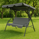 Гойдалка з подушками на 3 особи LEOBRO Relax Grey LB-SW3-C1-GRY фото 2