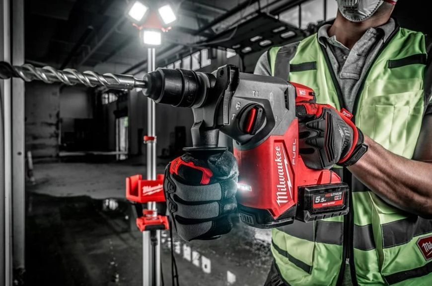 Перфоратор акумуляторний безщітковий SDS-PLUS MILWAUKEE M18 FHX-552X (2,5Дж) (ЗУ+2Х5,5Ач+HDкейс) 4933478889 фото