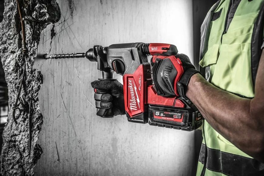 Перфоратор акумуляторний безщітковий SDS-PLUS MILWAUKEE M18 FHX-552X (2,5Дж) (ЗУ+2Х5,5Ач+HDкейс) 4933478889 фото