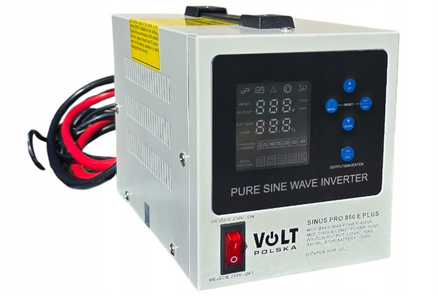 Комплект Volt Polska SINUS PRO 850 E PLUS 12/230V 500/850W + Акумулятор GEL 12V 110 Ah 850EP110GEL фото