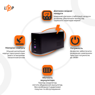 Лінійно-інтерактивне ДБЖ LP 650VA (390Вт) LP1078 фото