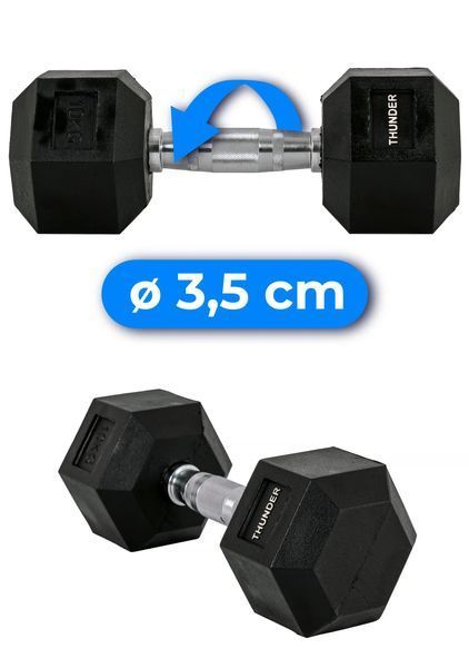 Гантель шестигранна THUNDER 10 кг HEXAGONAL-DUMBBELLS-10KG фото