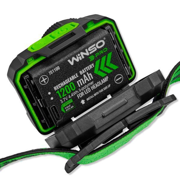 Ліхтар налобний Winso Pro 500Lm, 3W CREE XPG+COB, 1200mAh/3xAAA, Zoom, з сенсором білий/червоний 751400 фото