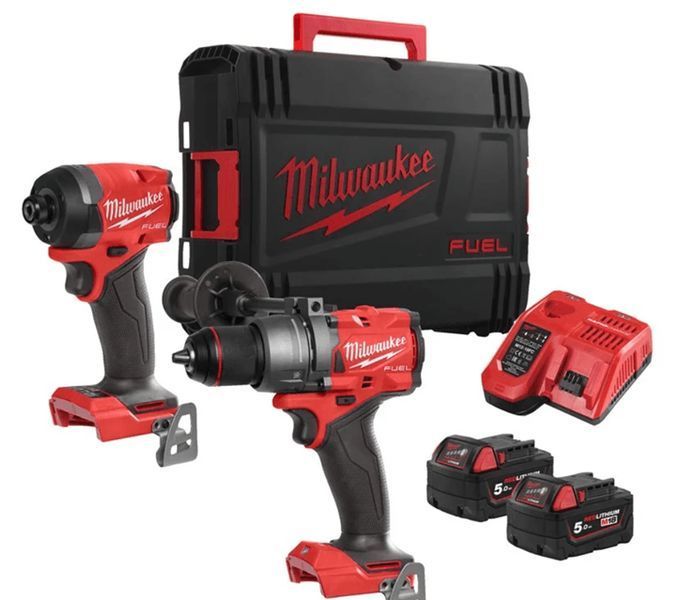Набір з двох інструментів безщіткових Milwaukee M18FPP2A3-502X, 4933480873 , (+ заряд.пристрій, 2 акум., HD кейс) 4933480873 фото