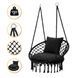 Підвісне плетене крісло-гойдалка LEOBRO Boho Comfort XL 80 см Black (LB-1108) LB-1108 фото 1
