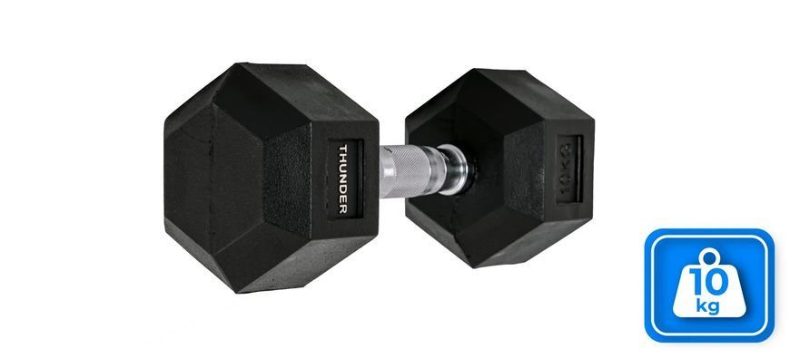 Гантель шестигранна THUNDER 10 кг HEXAGONAL-DUMBBELLS-10KG фото