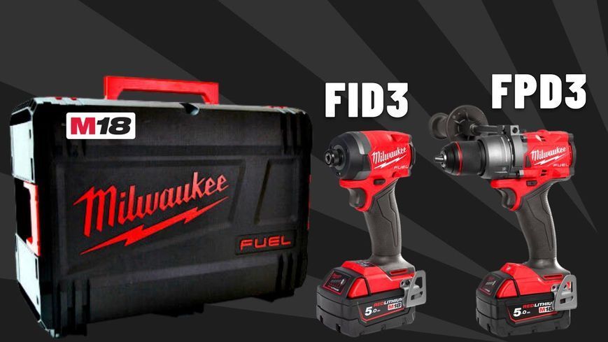 Набір з двох інструментів безщіткових Milwaukee M18FPP2A3-502X, 4933480873 , (+ заряд.пристрій, 2 акум., HD кейс) 4933480873 фото