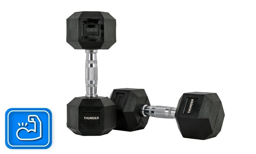 Гантель шестигранна THUNDER 10 кг HEXAGONAL-DUMBBELLS-10KG фото