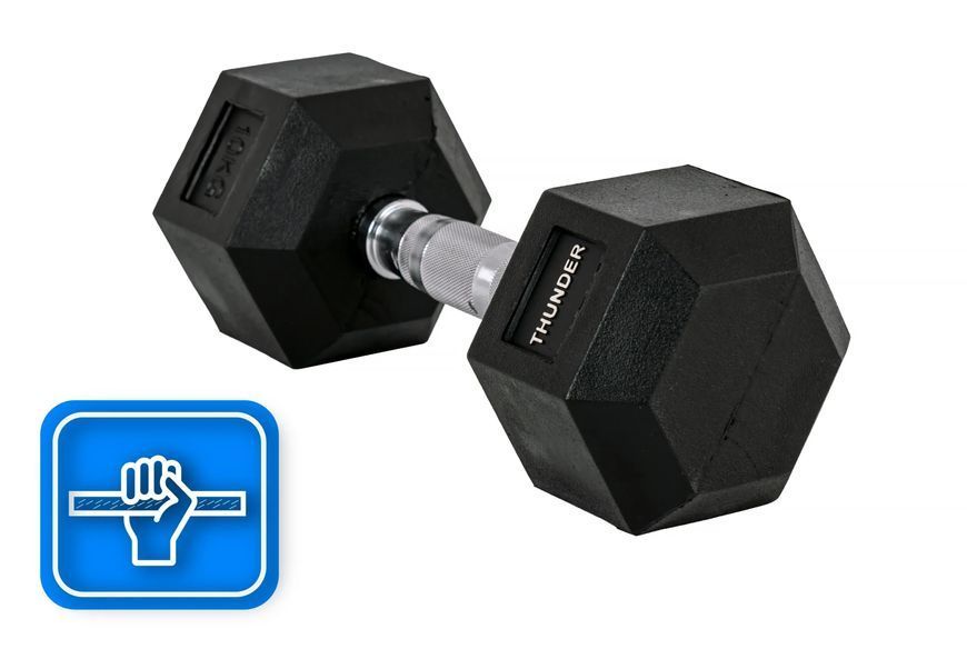 Гантель шестигранна THUNDER 10 кг HEXAGONAL-DUMBBELLS-10KG фото