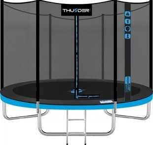 Батут THUNDER OUTSIDE PRO з зовнішньою сіткою 8 футів 244 см чорно-блакитний OUTSIDE-PRO-8FT-BLUE фото