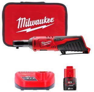 Гайкокрут кутовий акумуляторний 1/4 MILWAUKEE, M12 IR-201B, 40Нм (+ заряд.пристрій, 1 акум.Х 2Аг, сумка для інструментів) 4933441725 фото