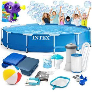 Басейн каркасний 16в1 INTEX 28212, 366 x 76 см + бульбашкова машина DM-28212-M фото