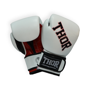Рукавички боксерські THOR RING STAR 16oz / шкіра / біло-червоно-чорні 536/01(Le)WHITE/RED/BLK 16 oz. фото