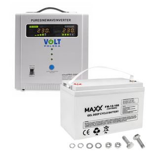 Комплект Volt Polska SINUS PRO 2200E 12/230V 1600/2200W + Акумулятор гелевий 4SUN MAXX GEL 100 Ah 2200E100FM фото