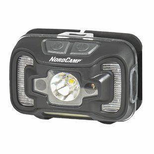 Ліхтар налобний Nord Camp 260Lm, 5W CREE XTE+COB, 3xAAA, з сенсором білий/червоний NC30400 фото