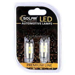 LED автолампа Solar 12V T10 W2.1x9.5d 10SMD white, 2шт SL1348 SL1348 фото