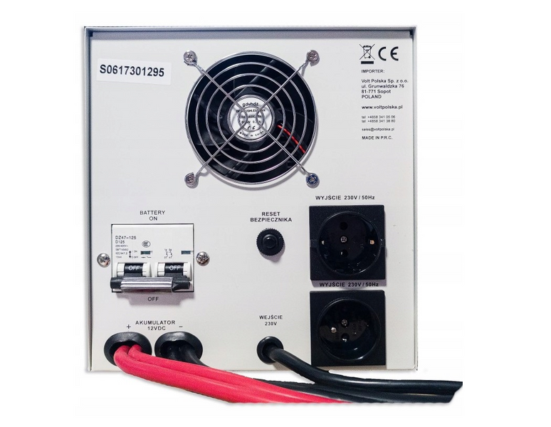 Комплект Volt Polska SINUS PRO 2200E 12/230V 1600/2200W + Акумулятор гелевий 4SUN MAXX GEL 100 Ah 2200E100FM фото