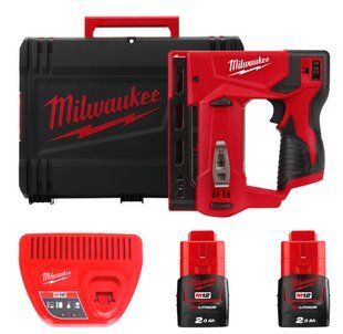 Степлер акумуляторний MILWAUKEE, M12 BST-202X (+ заряд.пристрій, 2 акум.X 2Аг, HD кейс) 4933459635 фото