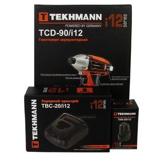 Комплект Гвинтоверт акумуляторний Tekhmann TCD-90/i12 + АКБ TAB-20/i12 + ЗП TBC-20/i12 849196 фото