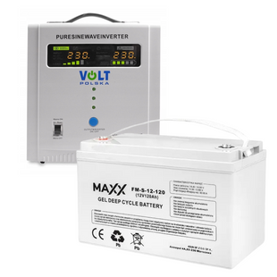Комплект Volt Polska SINUS PRO 2200E 12/230V 1600/2200W + Акумулятор гелевий 4SUN MAXX GEL 120 Ah 2200E120FMS фото