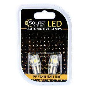 LED автолампа Solar 12V T8.5 BA9s 9SMD white, 2шт SL1335 фото