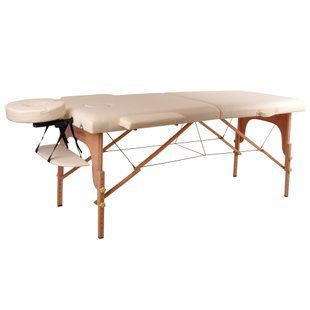 Масажний стіл inSPORTline Taisage 2-Piece Wooden - кремово-жовтий 9406-1 фото