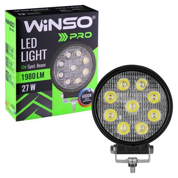 Фара світлодіодна Winso Pro Epistar точковий 10-30V, 27W (9x3W), 1шт 780620 фото