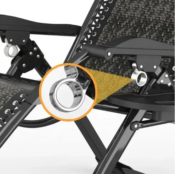 Комплект из 2 шезлонгов Zero Gravity LEOBRO Серое плетеное Ротанг (ZGC-S10Х2) ZGC-S10Х2 фото