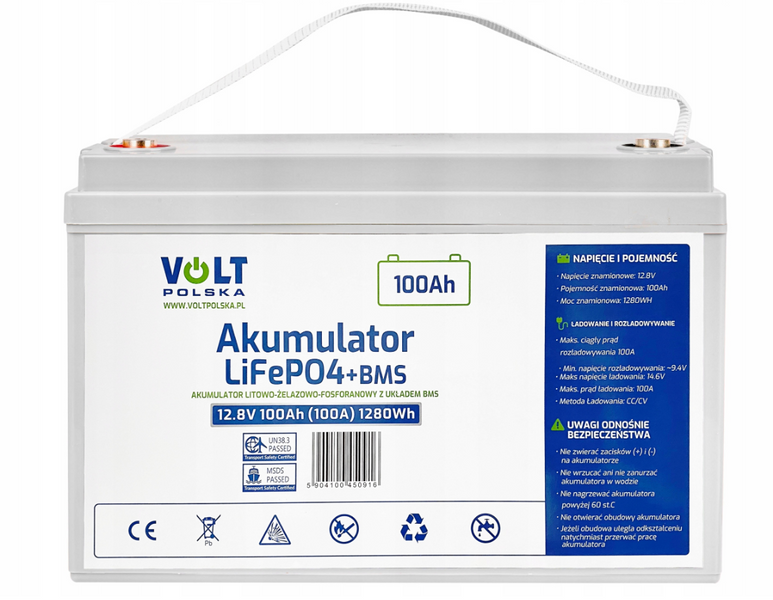 Аварійний комплект Volt Polska SINUS PRO 1500 E 12/230V 1050/1500W + Акумулятор VOLT LiFePo4 100Ah 12,8V VoltLiFe1500E фото