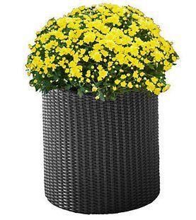 Горщик для квітів Keter Cylinder Planter Medium, 18 л, сірий 7290103668211 фото