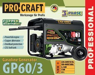 Генератор бензиновий Procraft GP60/3 060001 фото