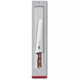 Кухонний ніж для хліба та кондитерських виробів 22 см Victorinox Wood Bread & Pastry з лезом серрейтор та дерев'яною ручкою (подарункова коробка) (5.2930.22G) 5.2930.22G фото