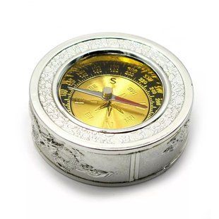 Компас у китайському стилі Дракон діаметр 6,5 см сріблястий (DN25419) DN25419 фото