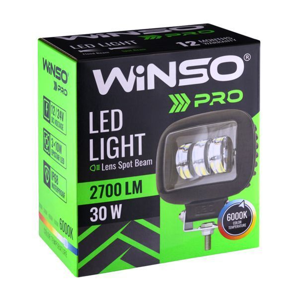 Фара світлодіодна Winso Pro 10-30V, 30W (3x10W), 2700Lm, CSP1860DE 1шт 780780 фото
